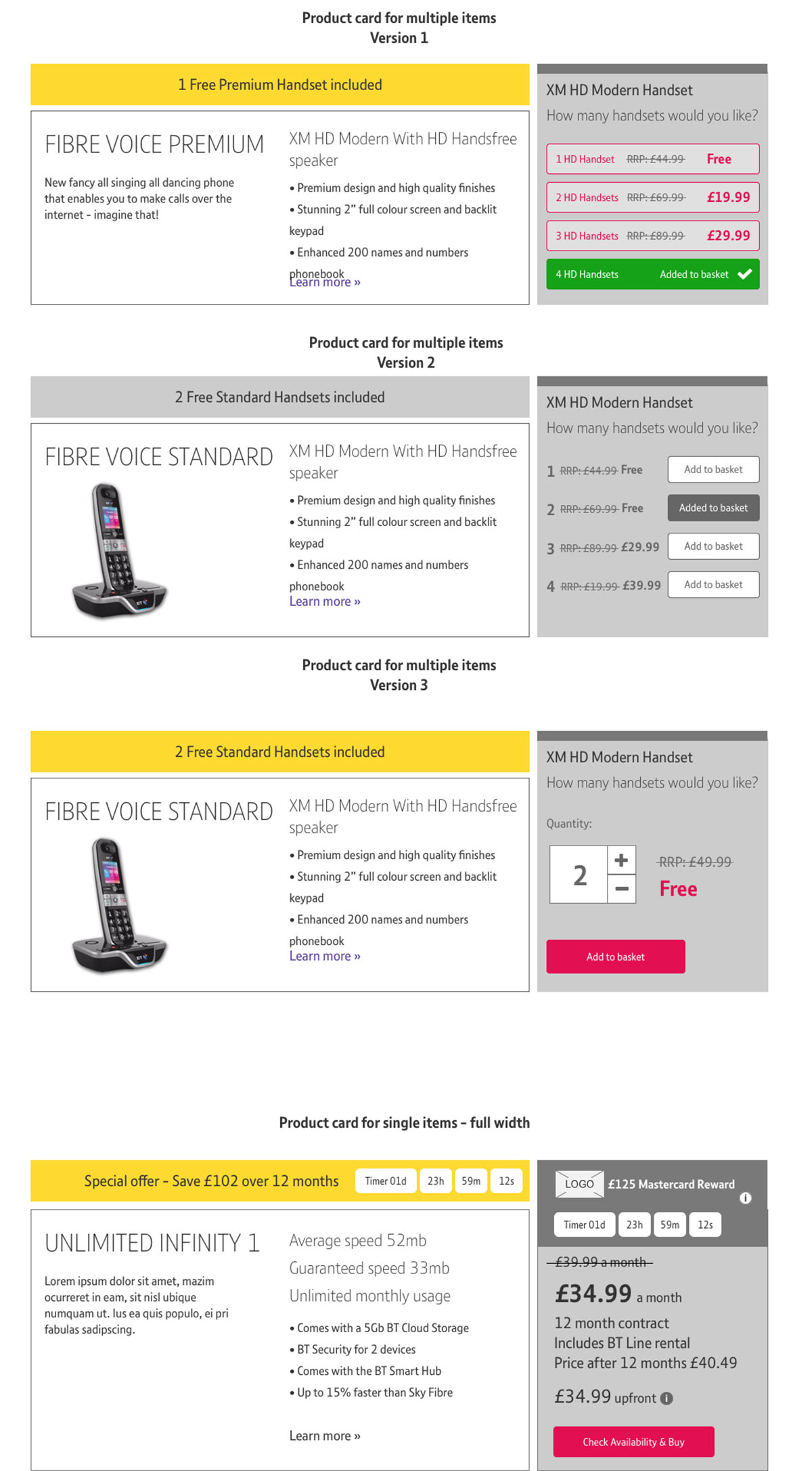 AEM Product Card Variations